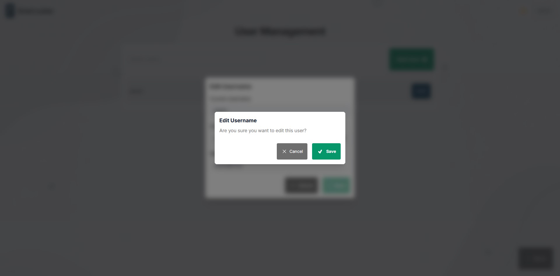 User Edit Confirmation