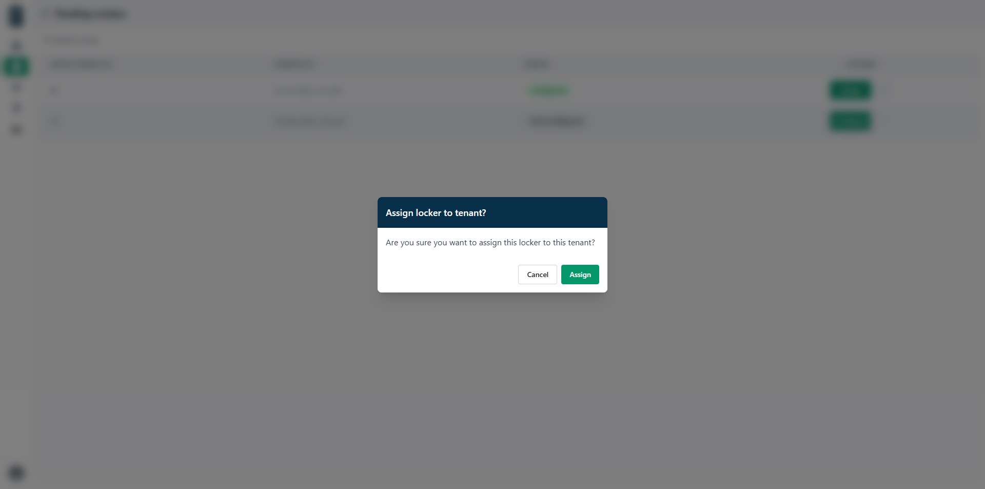 Assign tenant confirmation