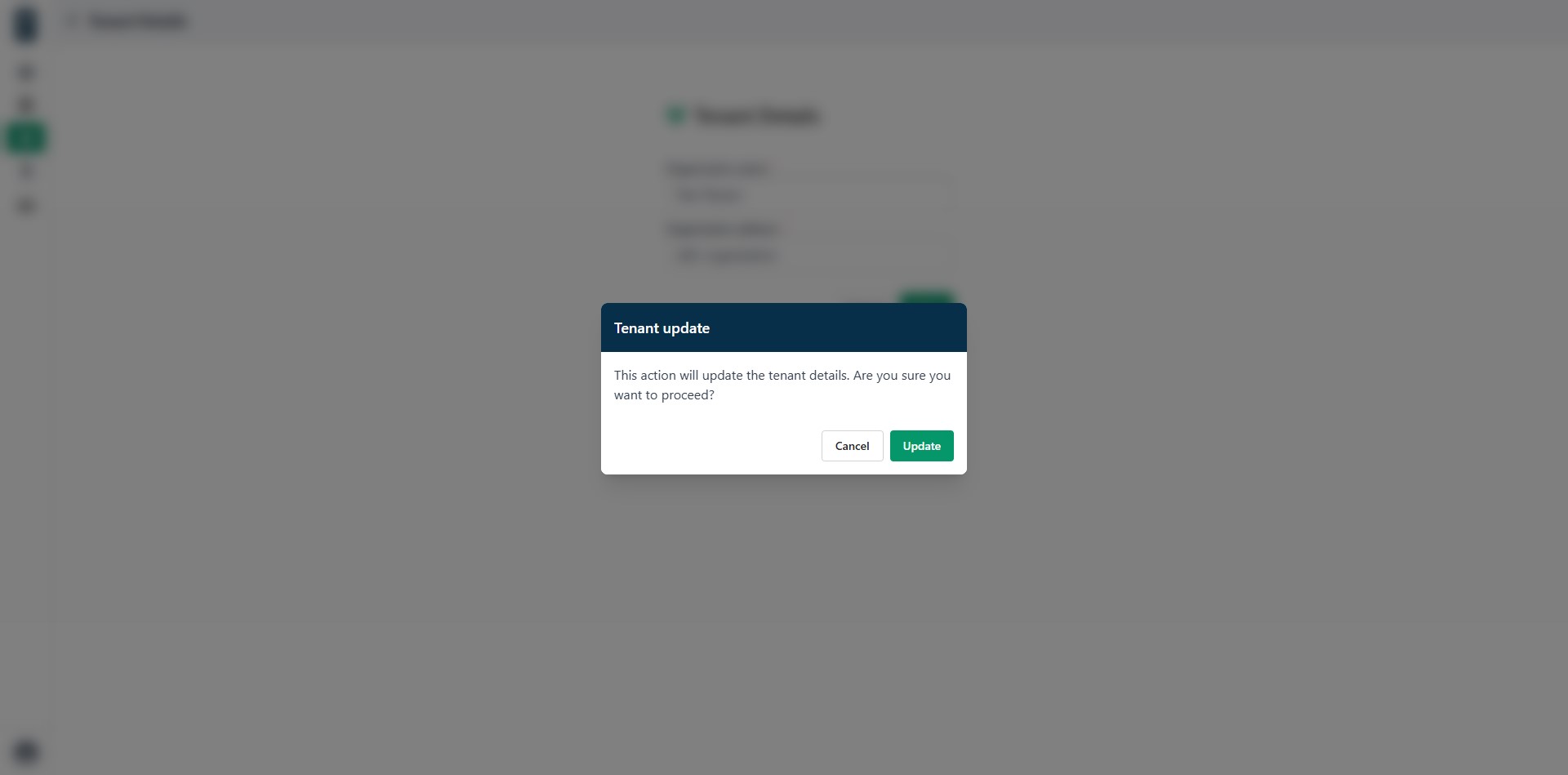 Tenant details edit confirmation