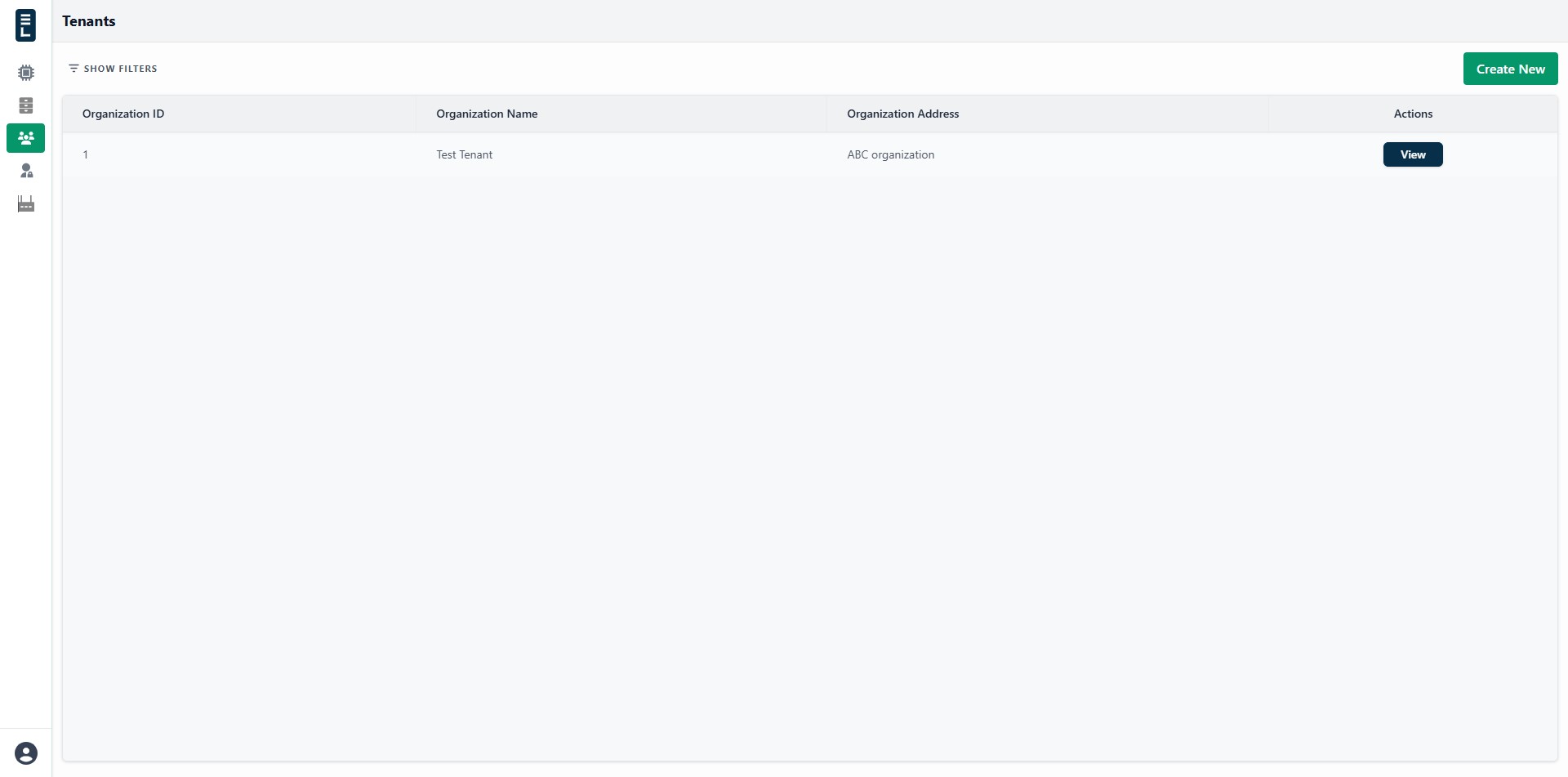 Tenants list
