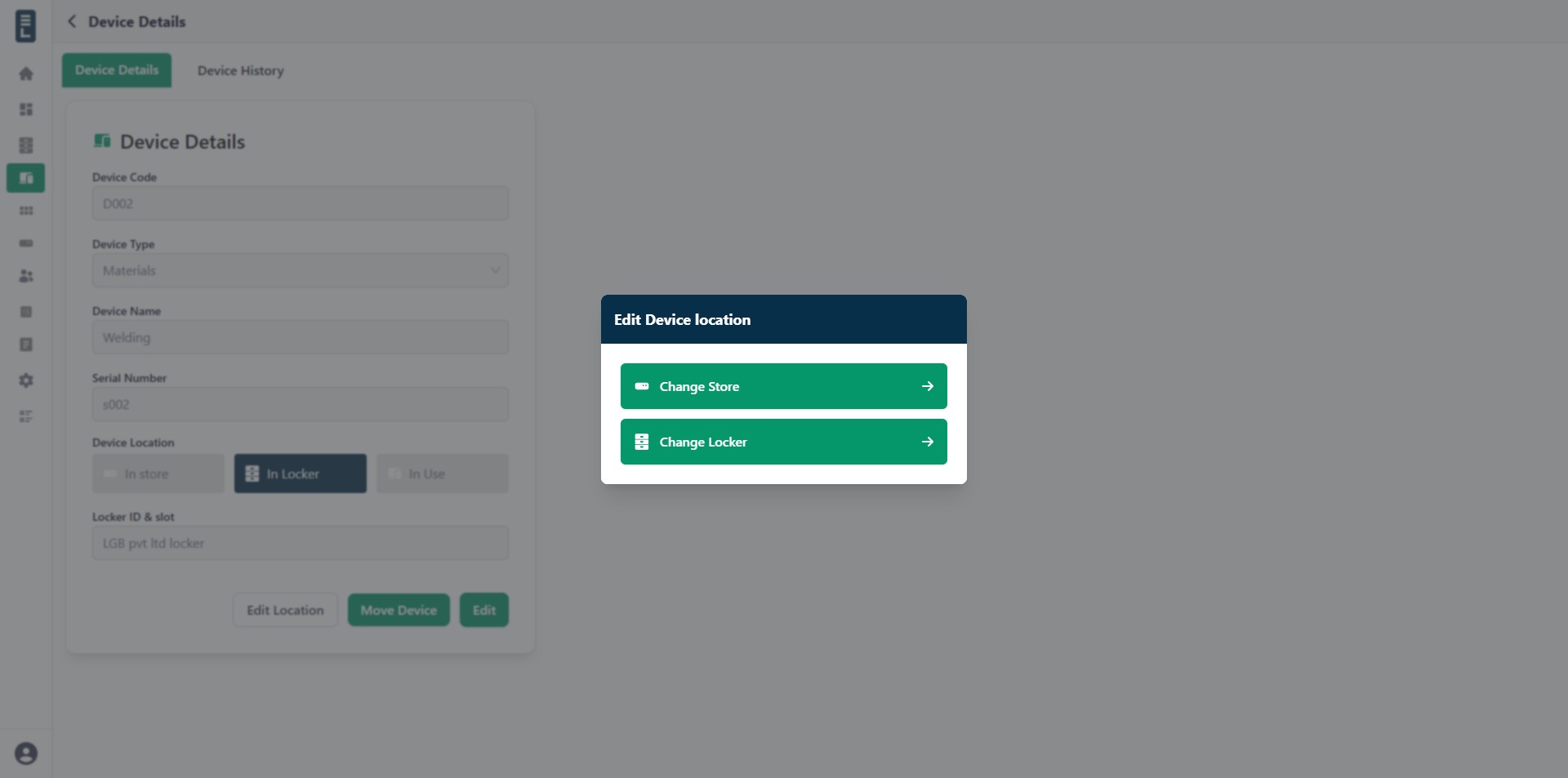 Device editlocation tolocker