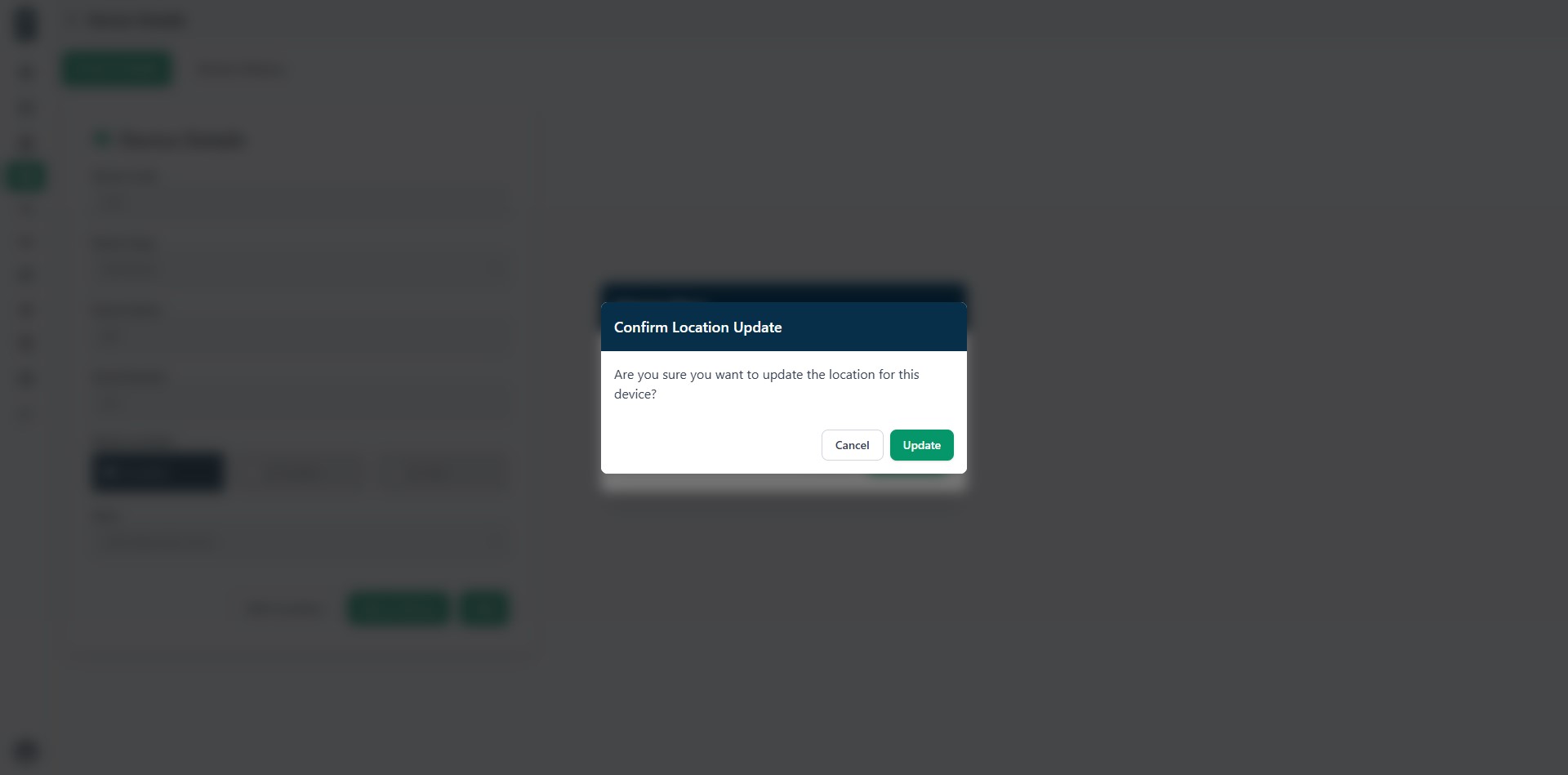 Device editlocation tostore confirm
