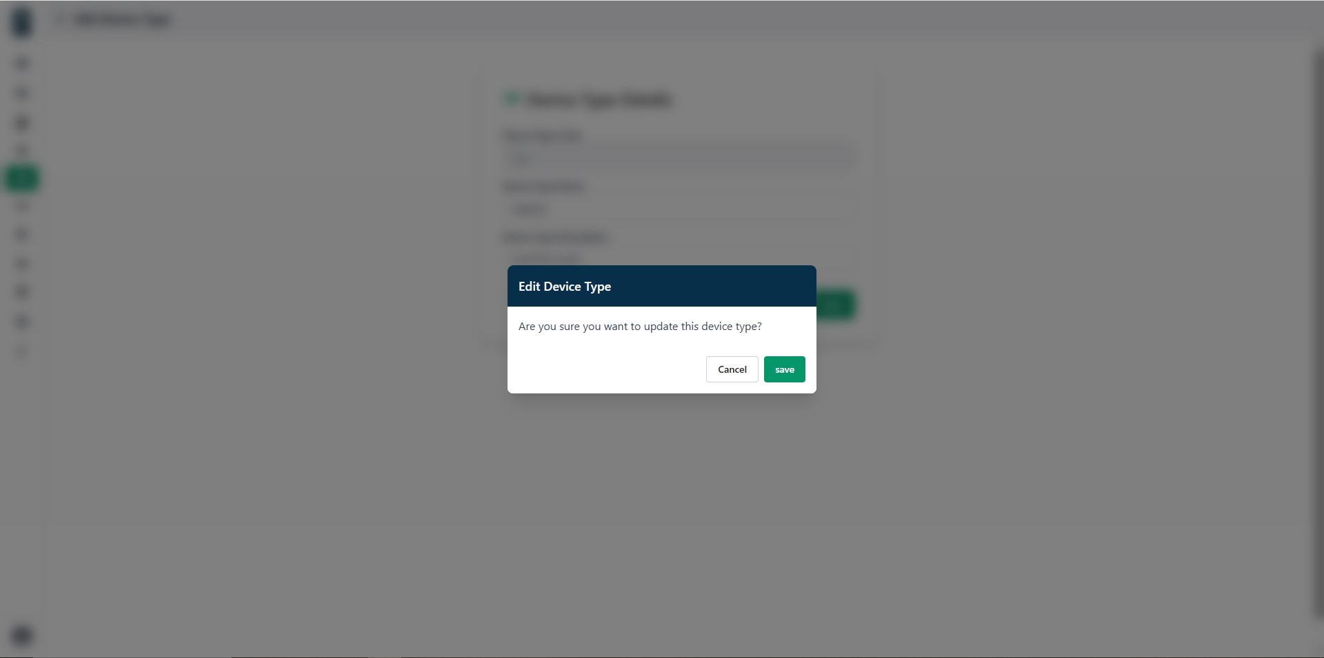 Devicetype details edit confirmation