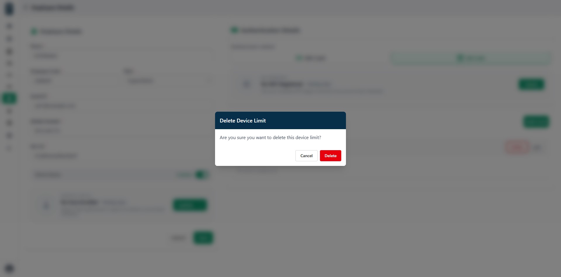 Employee device delete limit