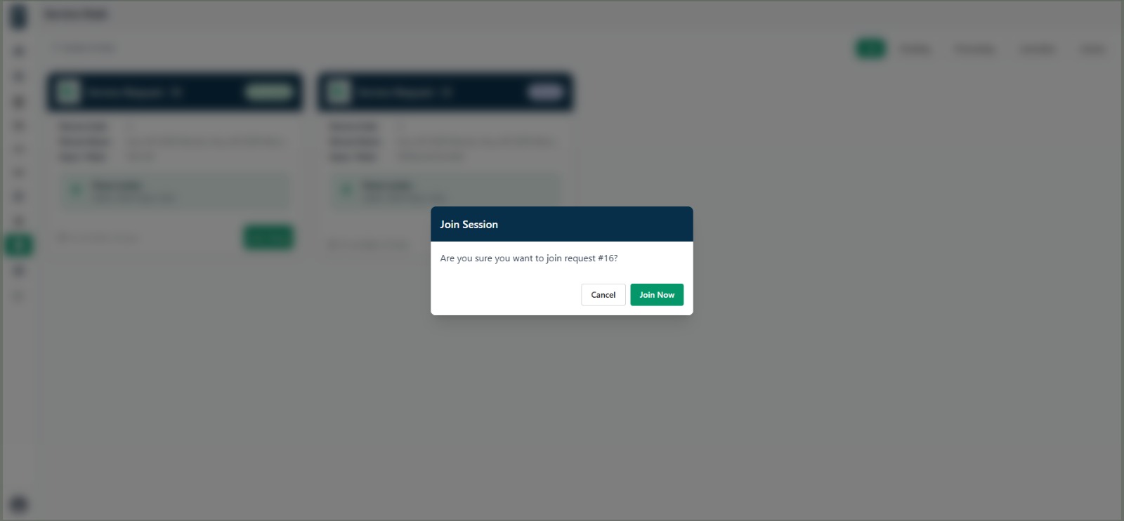 Service desk join confirmation