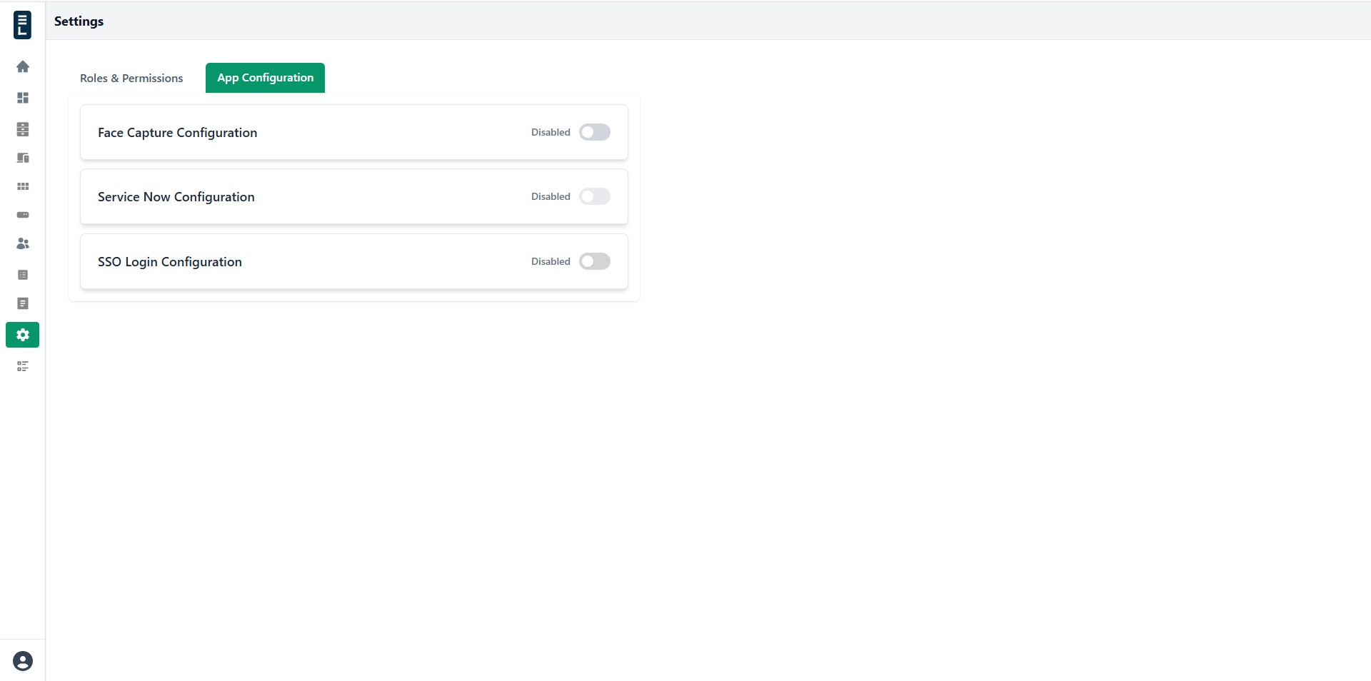 App configuration list