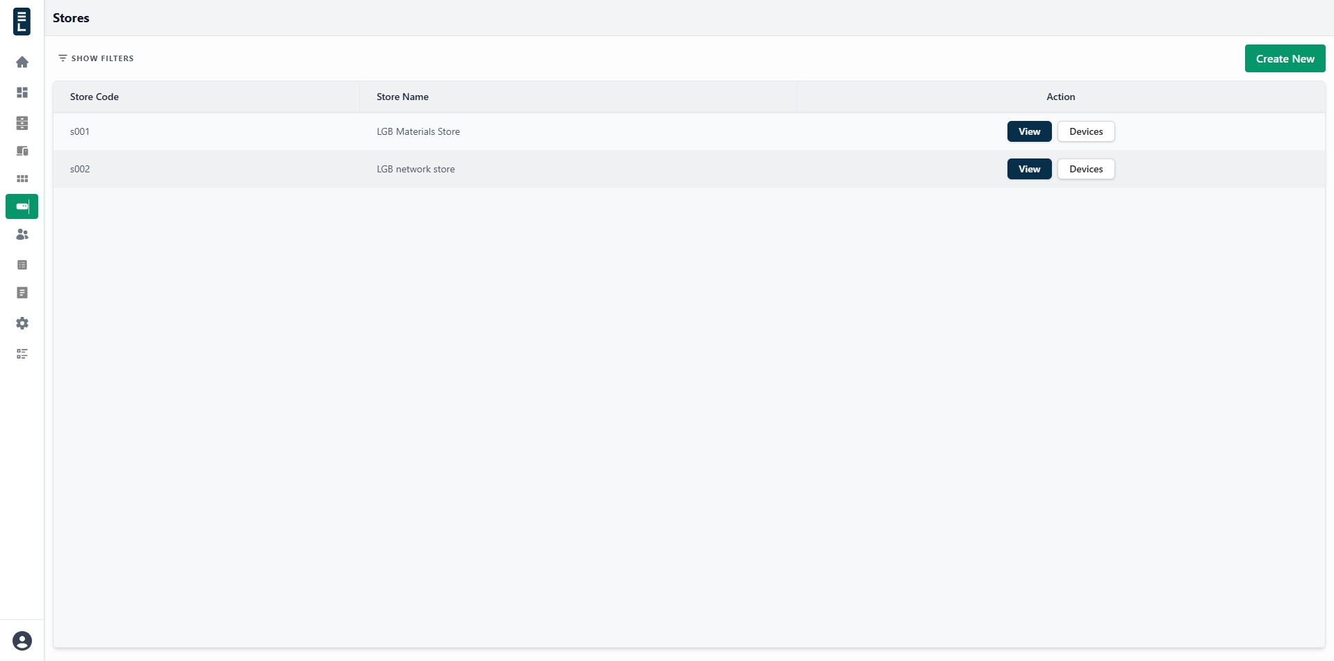 Store list
